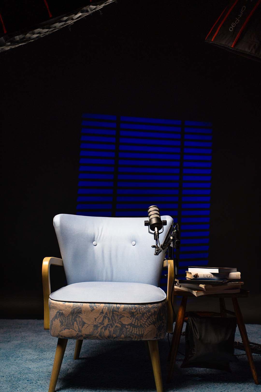 Podcast production setup at Creative Mike Studios